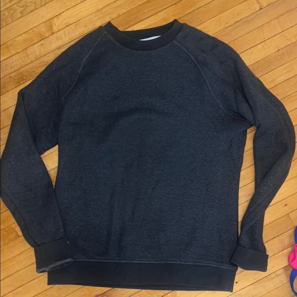 Men Small Tracksmith Gray/Blue Crewneck Wool Sweater